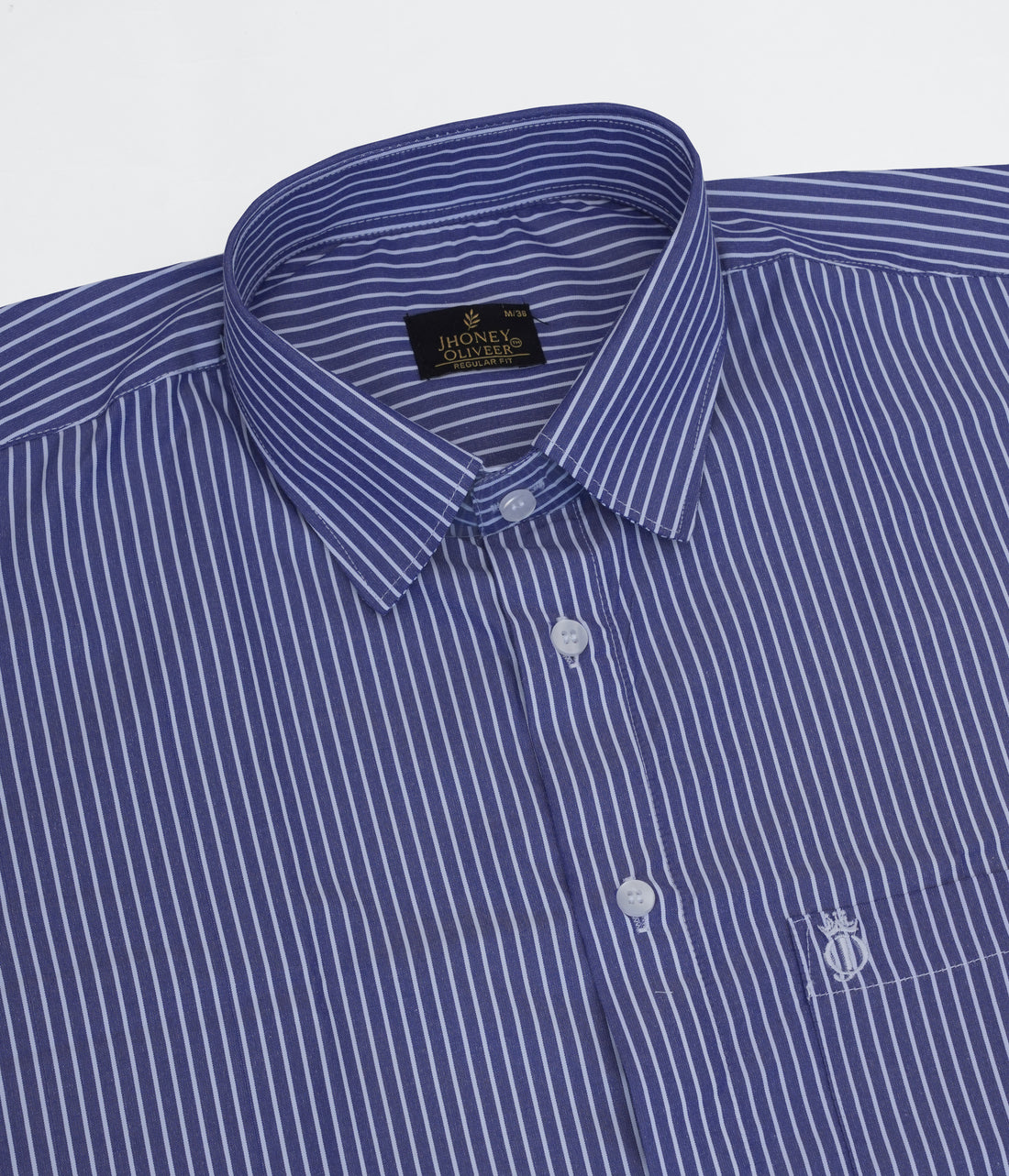 Regular Fit Blue And White Striped Premium Cotton Shirt