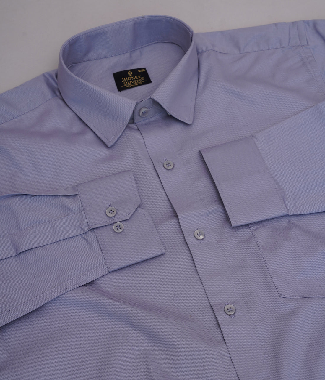 Men’s Light STEEL Grey Formal Shirt – Premium Regular Fit Cotton Office Wear Shirt