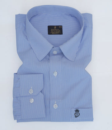 Regular Fit Striped Shirts With  Spread Collar
