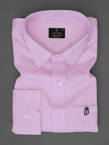 Pink Solid Formal Premium Regular Fit Stylish Office Wear Shirt