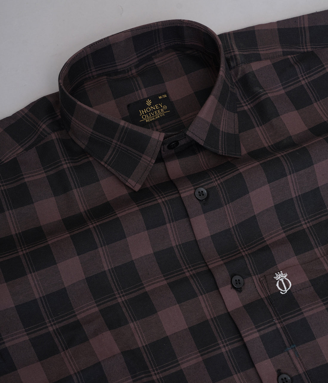 Grey & Maroon Checkered Formal Shirt – Premium Regular Fit Plaid Office Wear Shirt