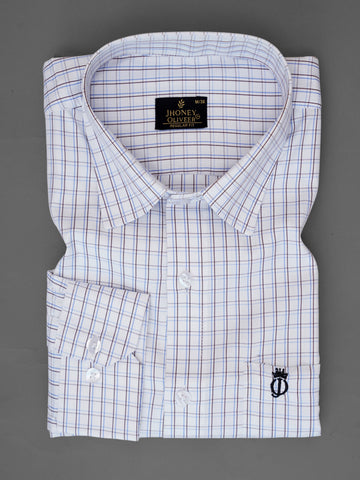Navy Check Formal Shirt – Premium Regular Fit Stylish Formal Wear Shirt