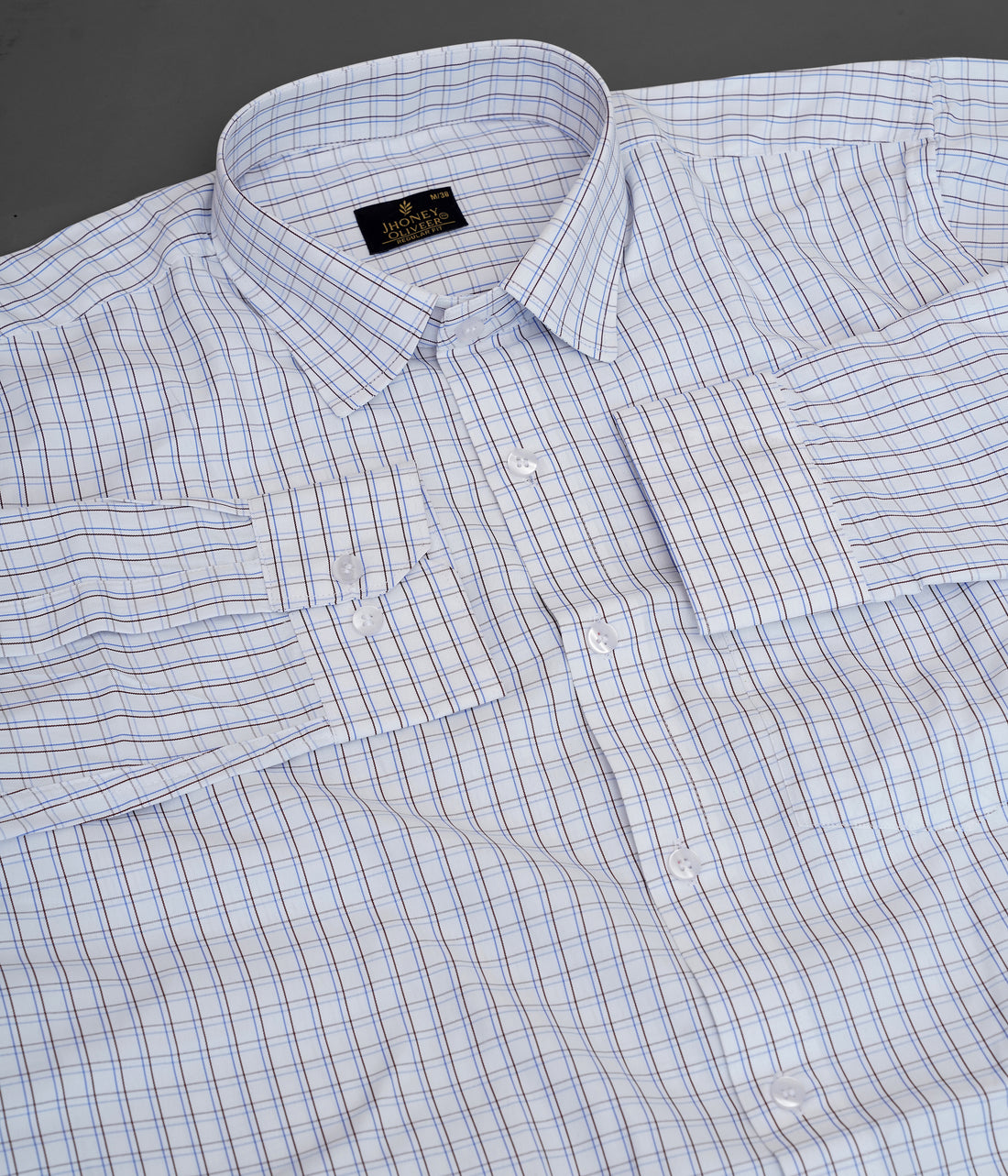 Navy Check Formal Shirt – Premium Regular Fit Stylish Formal Wear Shirt
