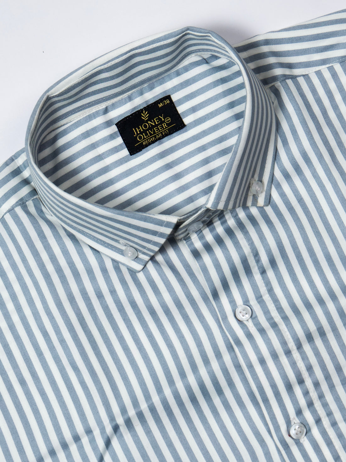 Men's Sky Blue Pinstripe Cotton Full Sleeve Formal Shirt
