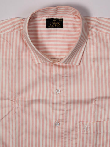 Executive Blush Pink & White Striped Office Wear Shirt