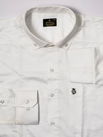 Classic White Premium Cotton Regular Fit Formal Shirt for Men
