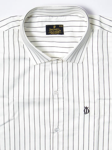 Heritage White & Black Pinstripe Premium Office Shirt
