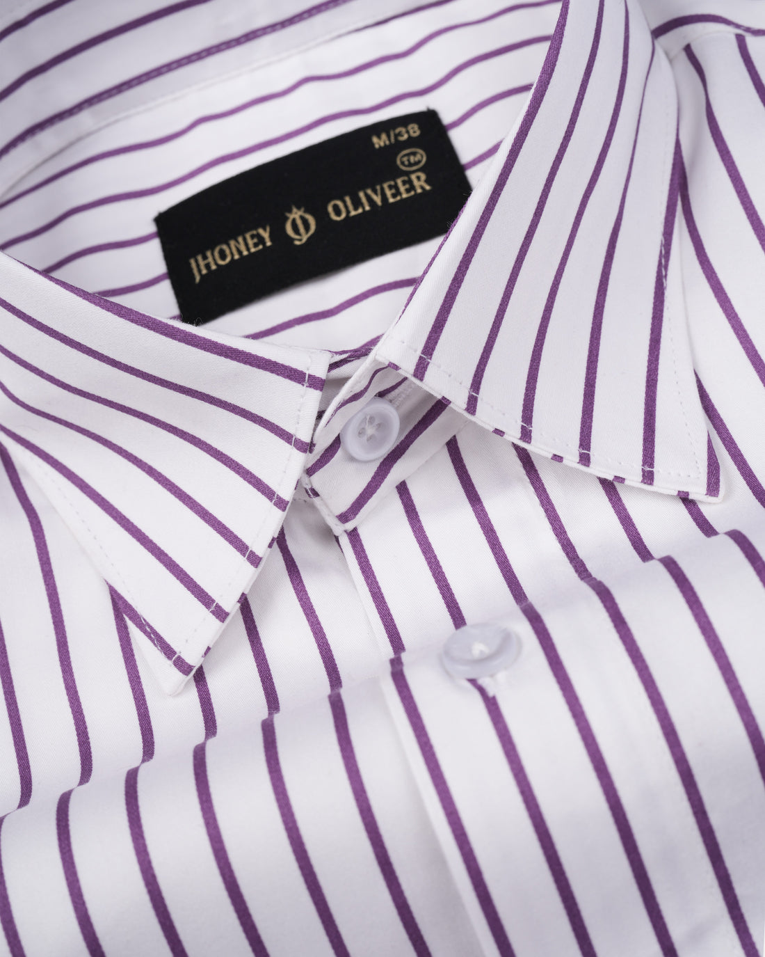 White & Purple Striped Premium Formal Shirt for Men