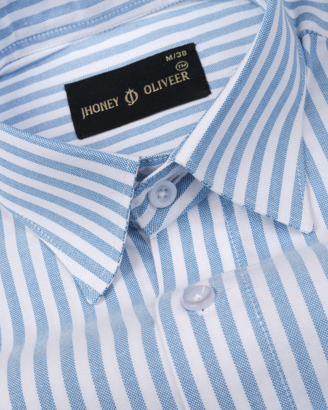 Sky Blue & White Striped Premium Shirt for Men