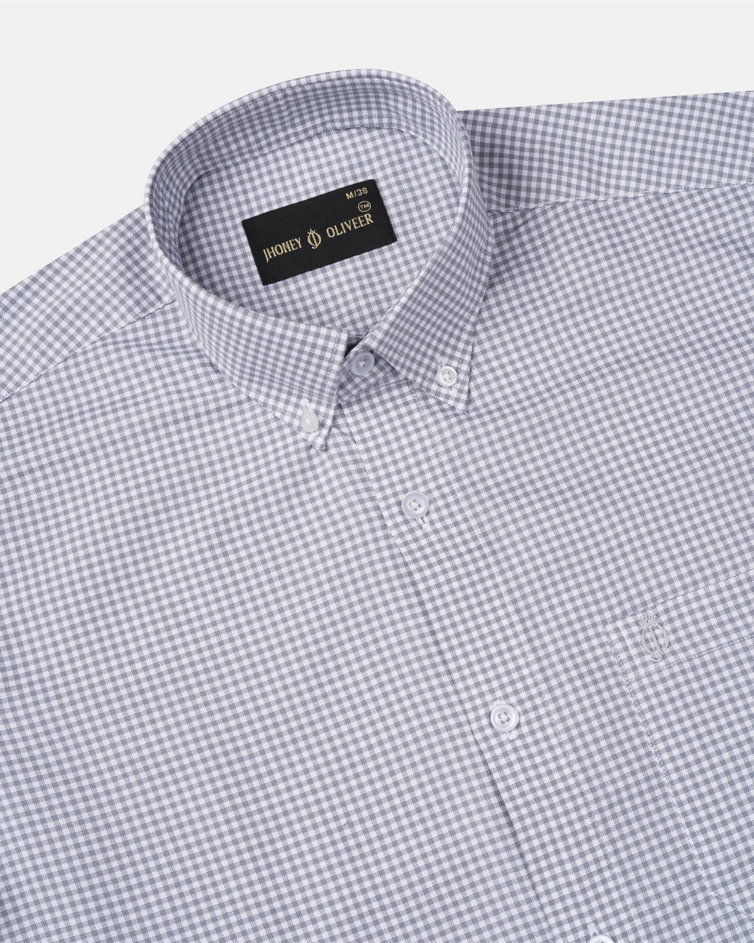 Light Grey Micro Check Premium Shirt for Men