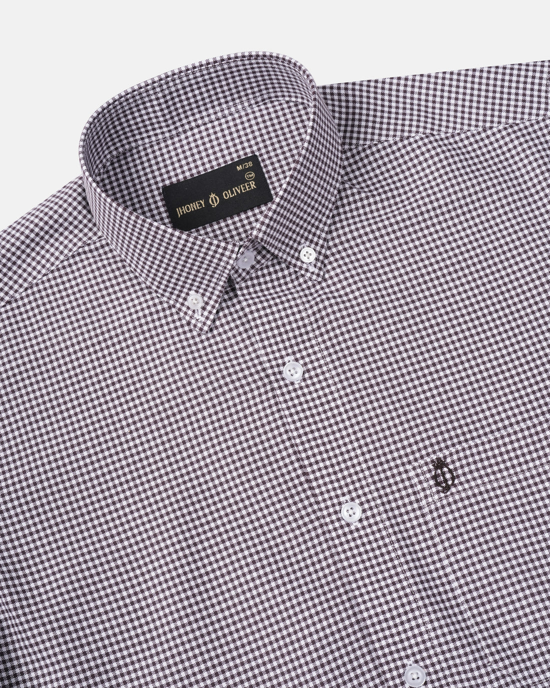 Brown & White Micro Check Premium Shirt for Men