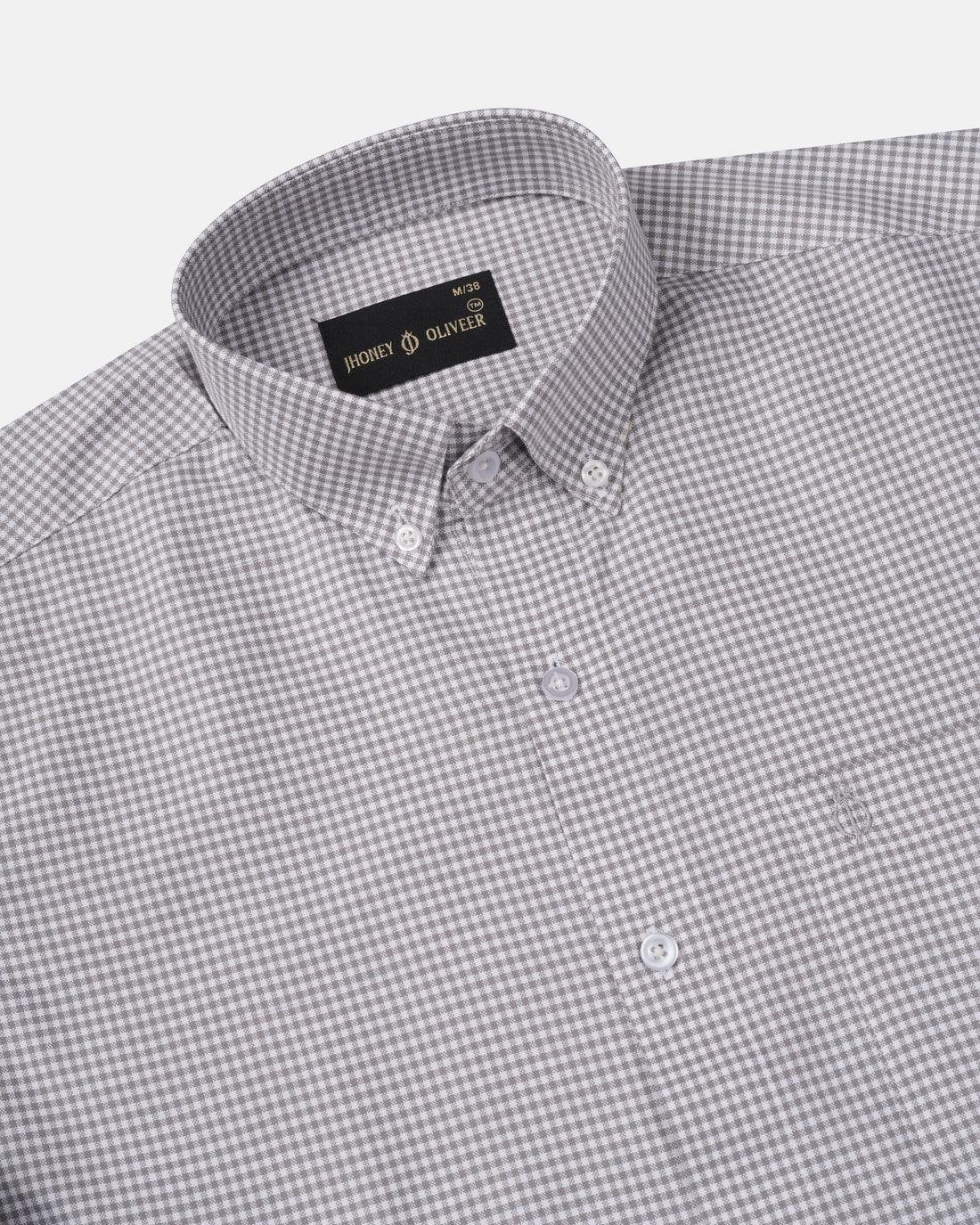 Grey & White Micro Check Premium Shirt for Men
