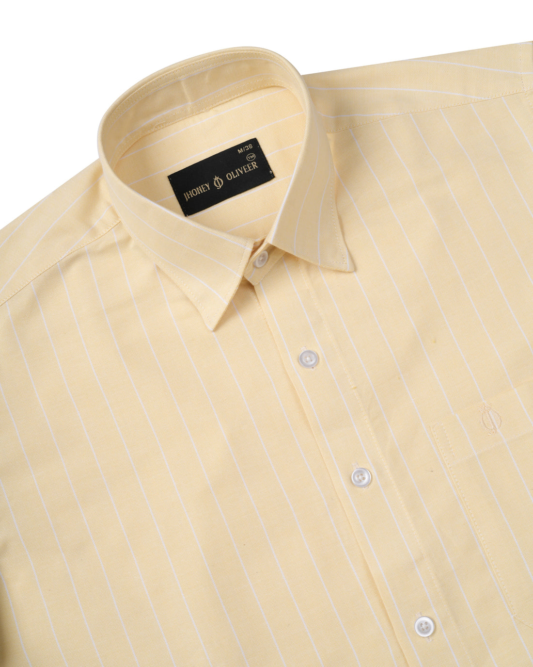 Cream Yellow & White Vertical Striped Premium Shirt for Men