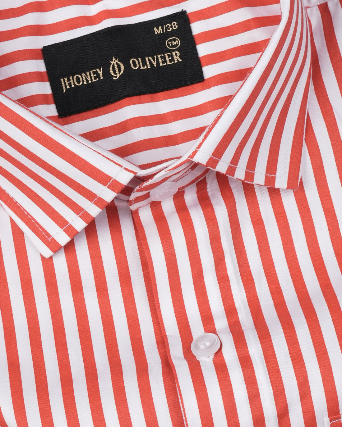 Crimson Stripe Shirt – Men's White & Red Vertical Stripe Full Sleeve Shirt