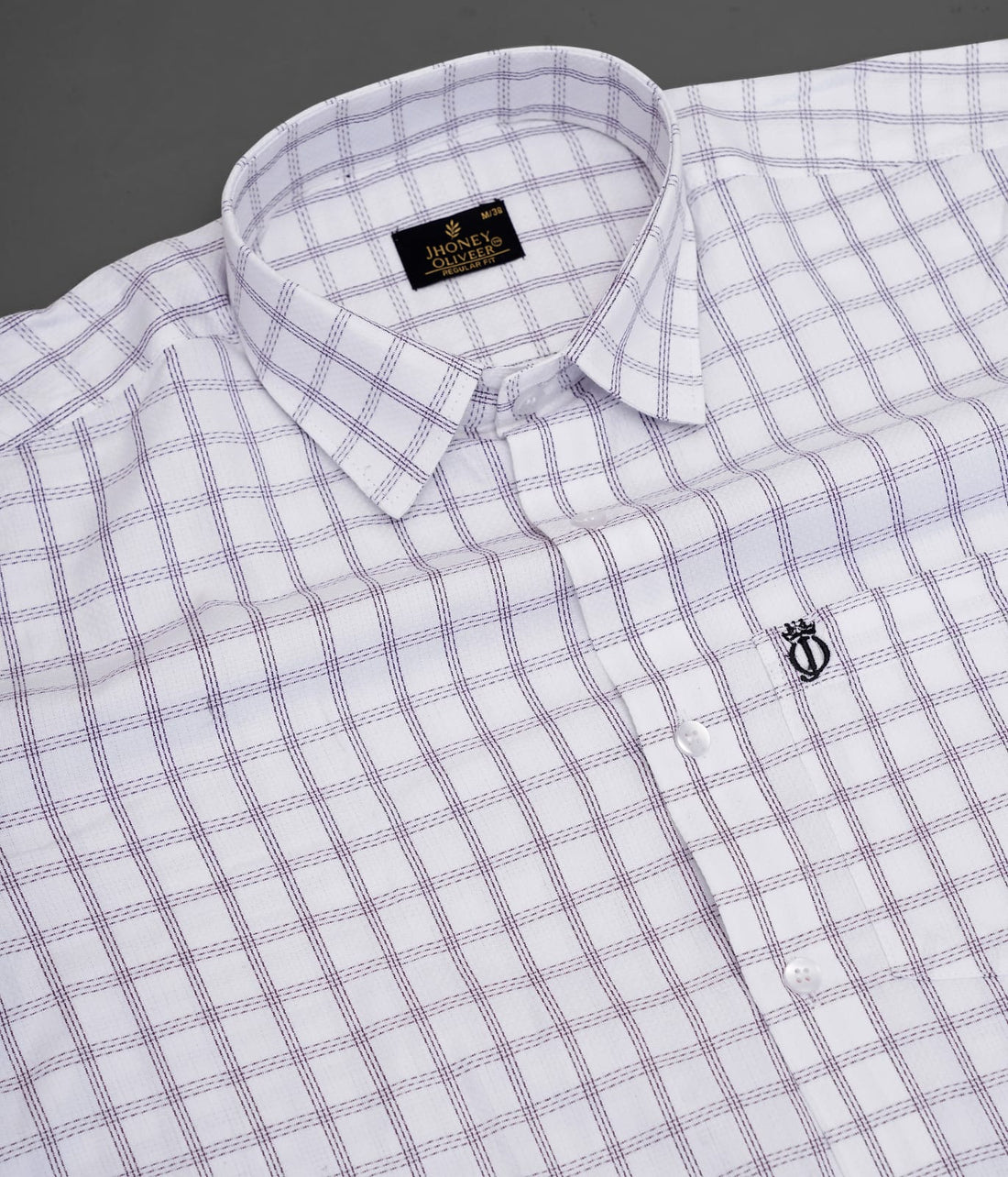 White Brown Fine Check Formal Shirt – Premium Regular Fit Office Wear Shirt