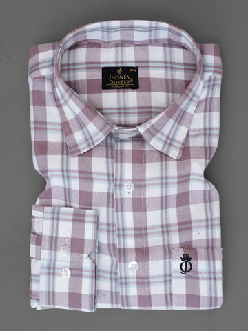 Pink Check Formal Shirt – Premium Regular Fit Stylish Office Wear Shirt