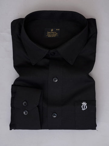 Classic Black Formal Shirt – Premium Regular Fit Textured Office Wear Shirt